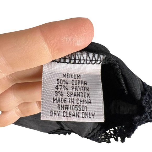 Double D Ranch Black Crochet Lace Long Sleeve Top Medium FLAWED - Picture 5 of 9